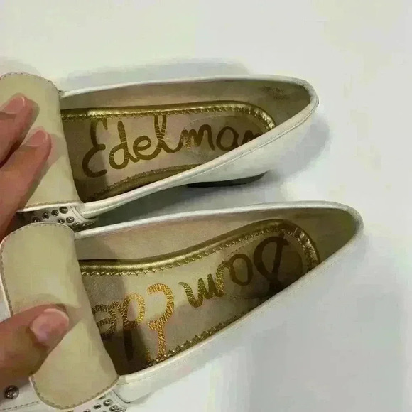 Sam Edelman Chesney Studded Loafer Leather White Women size 6.5 - Picture 8 of 9